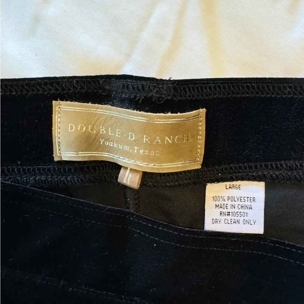 Double D Ranch Black Velvet Leggings Sleek Comfortable Design. NEVER WORN - Picture 3 of 3